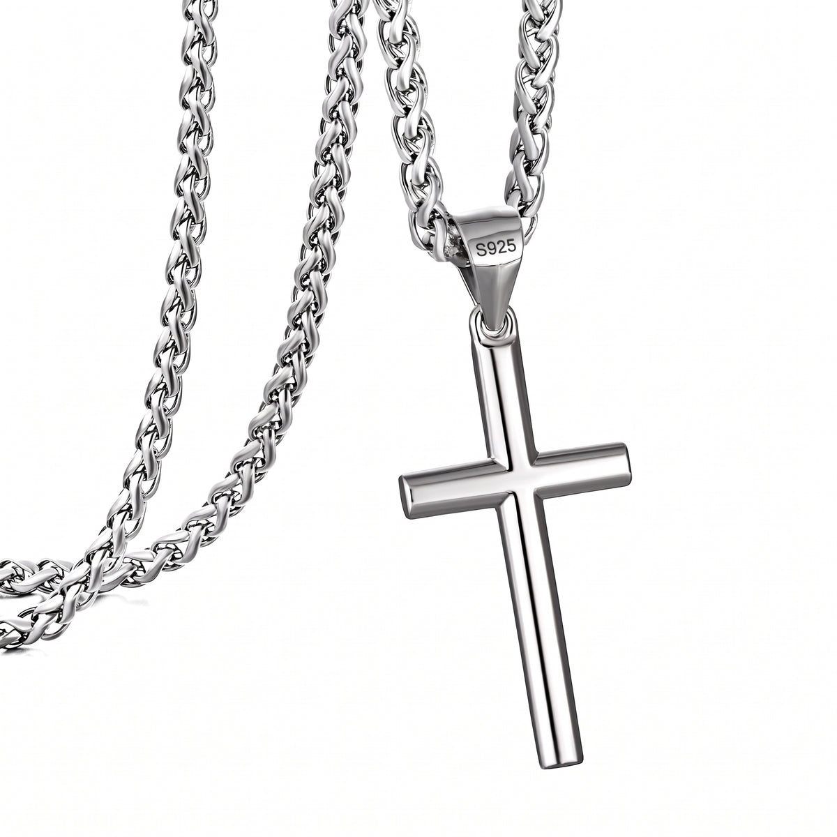 Cross Necklace for Men and Women, Minimalist Cross Pendant with Four Chain Styles, Classic Everyday Jewelry Gift