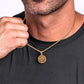 Antique Gold Pendant Necklace Wheat Chain N00945