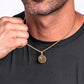 Antique Gold Pendant Necklace Wheat Chain N01013