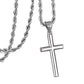 925 Sterling Silver Cross Necklace Twisted Rope Chain N01822