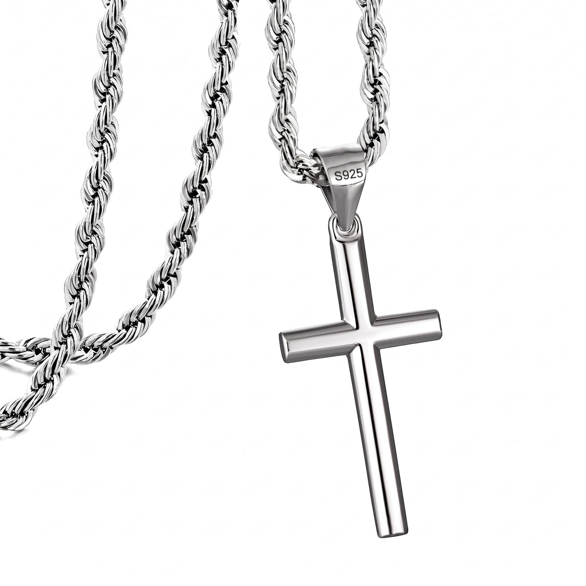 Cross Necklace for Men and Women, Minimalist Cross Pendant with Four Chain Styles, Classic Everyday Jewelry Gift
