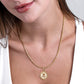 Gold Rose Pendant Necklace Twisted Rope Chain N00859