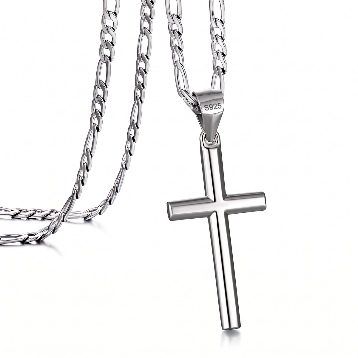 Cross Necklace for Men and Women, Minimalist Cross Pendant with Four Chain Styles, Classic Everyday Jewelry Gift