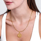 Gold Pendant Necklace Figaro Chain N00929