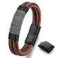 Leather And steel Bracelet B00492
