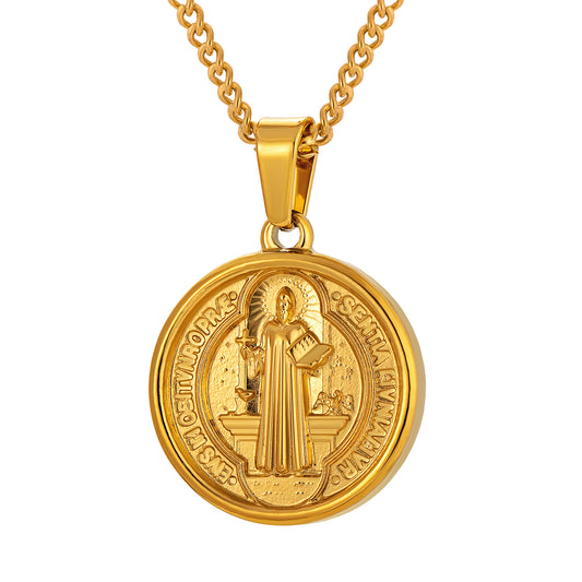 Gold Pendant Necklace Curb Chain N00922