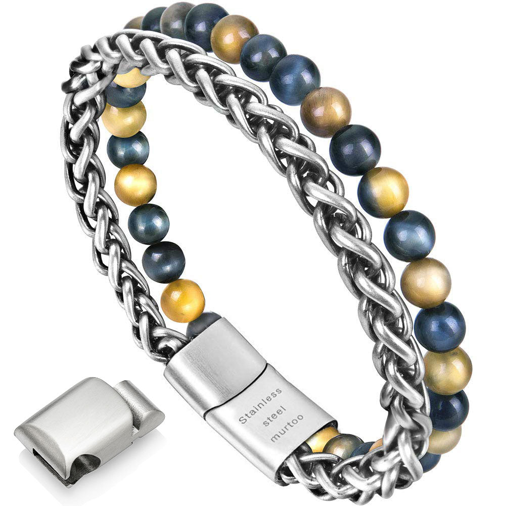 Bead and Steel Bracelet B00644