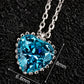 Heart Pendant Necklace for Women, Faceted Heart Center with Beaded Edge, Dainty Romantic Jewelry for Everyday Style