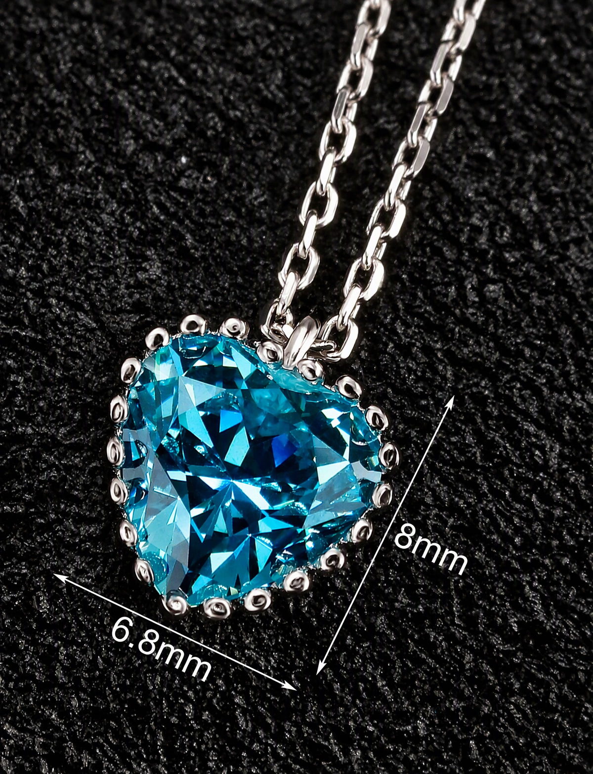 Heart Pendant Necklace for Women, Faceted Heart Center with Beaded Edge, Dainty Romantic Jewelry for Everyday Style