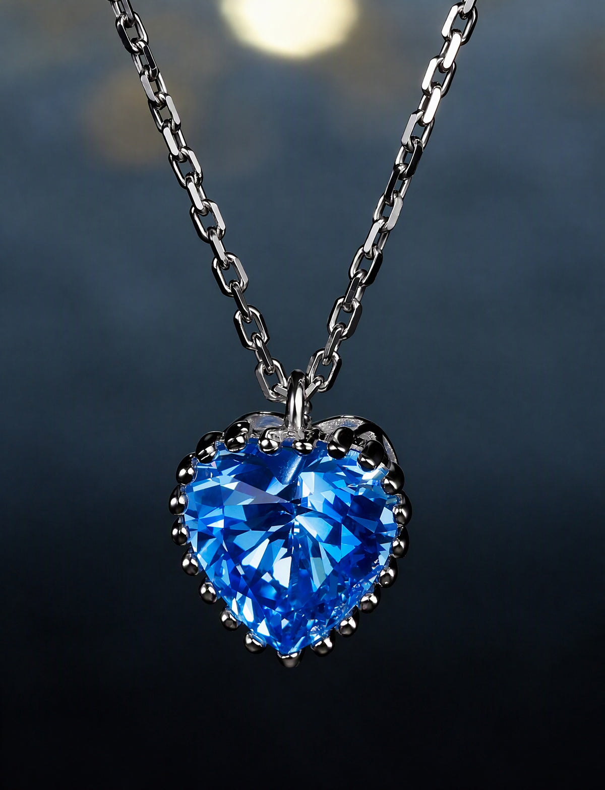 Heart Pendant Necklace for Women, Faceted Heart Design with Beaded Edge, Dainty Jewelry for Daily Styling and Occasions