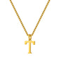 Stainless Steel Initial Necklace for Women, Gold Tone Letter Pendant Necklace, A to Z Alphabet Jewelry for Daily Wear