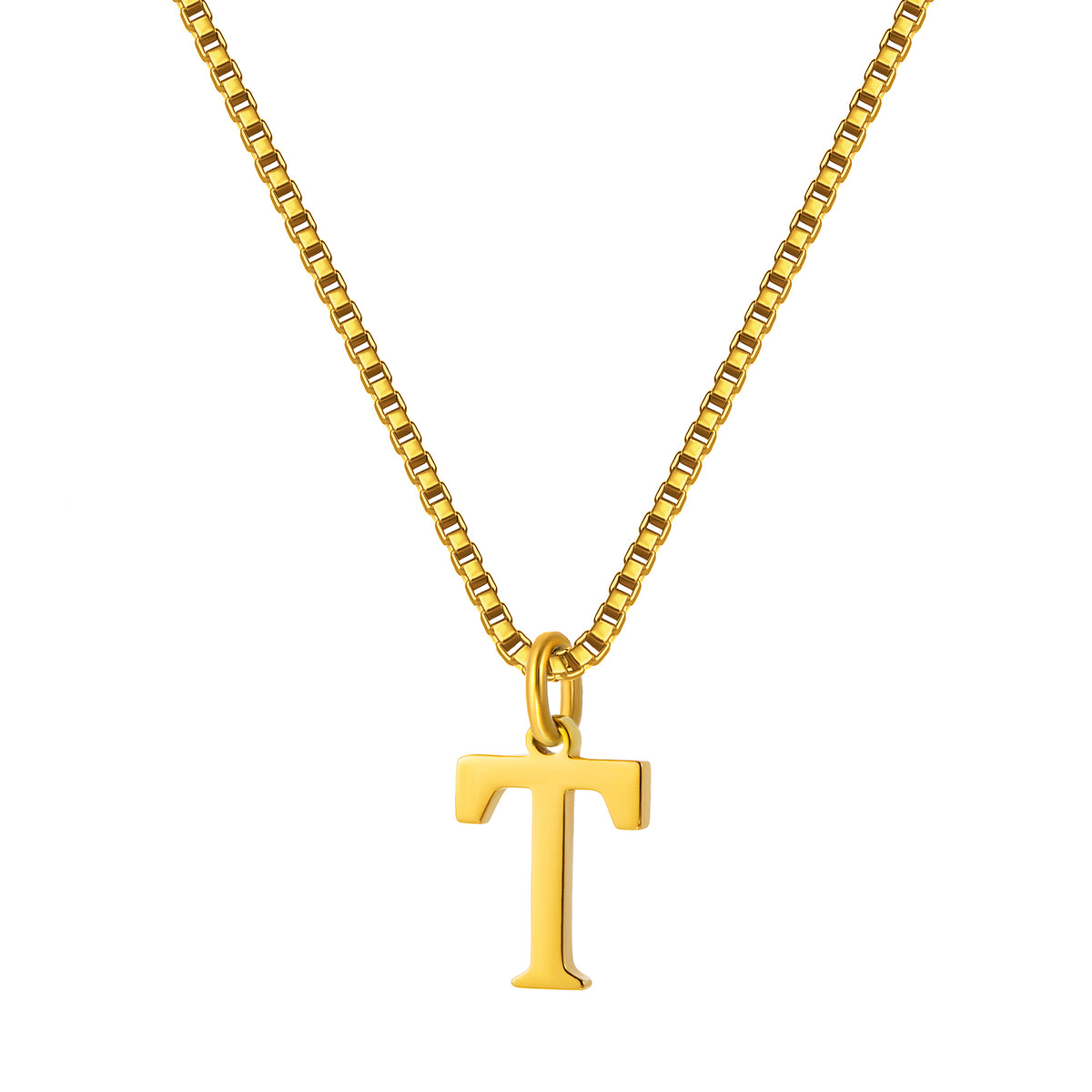 Stainless Steel Initial Necklace for Women, Gold Tone Letter Pendant Necklace, A to Z Alphabet Jewelry for Daily Wear