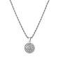 Silver Coin Compass Pendant Necklace Twisted Rope Chain N00378