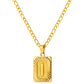 Stainless Steel Initial Necklace for Men and Women, Gold Tone Rectangular Letter Pendant, A to Z Alphabet Jewelry