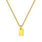 Stainless Steel Initial Necklace for Men and Women, Gold Tone Rectangular Letter Pendant Necklace, A to Z Alphabet Jewelry