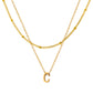 Petite Initial Necklace for Women, Layered Beaded Chain Necklace, A to Z Letter Pendant Jewelry for Daily Wear