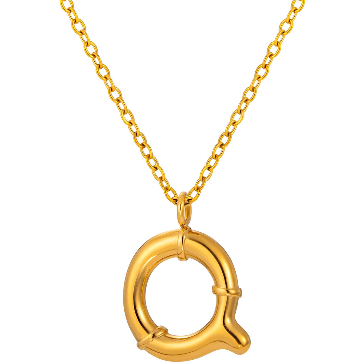 Initial Necklace for Women, Bubble Letter Pendant Necklace, Alphabet Charm Necklace, A to Z Personalized Jewelry