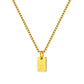 Stainless Steel Initial Necklace for Men and Women, Gold Tone Rectangular Letter Pendant Necklace, A to Z Alphabet Jewelry