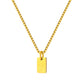 Stainless Steel Initial Necklace for Men and Women, Gold Tone Rectangular Letter Pendant Necklace, A to Z Alphabet Jewelry