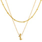 Initial Necklace for Women, Layered Beaded Chain Necklace, A to Z Letter Pendant Jewelry for Daily Wear