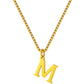 Stainless Steel Initial Necklace for Women, Gold Tone Letter Pendant Necklace, A to Z Alphabet Jewelry for Daily Wear