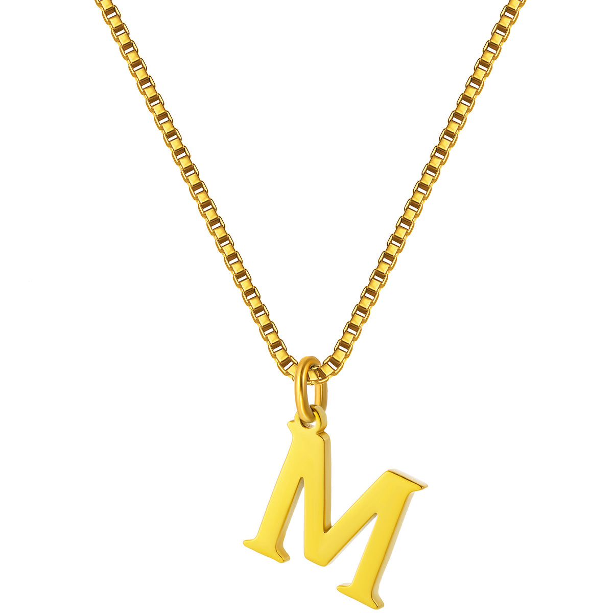 Stainless Steel Initial Necklace for Women, Gold Tone Letter Pendant Necklace, A to Z Alphabet Jewelry for Daily Wear