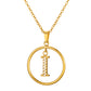Initial Necklace for Women, Round Frame Letter Pendant, A to Z Alphabet Charm Necklace, Pave Initial Jewelry