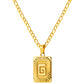 Stainless Steel Initial Necklace for Men and Women, Gold Tone Rectangular Letter Pendant, A to Z Alphabet Jewelry