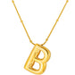 Initial Necklace for Women, Bubble Letter Pendant Necklace, A to Z Alphabet Charm, Beaded Chain Jewelry