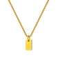 Stainless Steel Initial Necklace for Men and Women, Gold Tone Rectangular Letter Pendant Necklace, A to Z Alphabet Jewelry