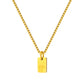 Stainless Steel Initial Necklace for Men and Women, Gold Tone Rectangular Letter Pendant Necklace, A to Z Alphabet Jewelry