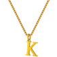 Stainless Steel Initial Necklace for Women, Gold Tone Letter Pendant Necklace, A to Z Alphabet Jewelry for Daily Wear