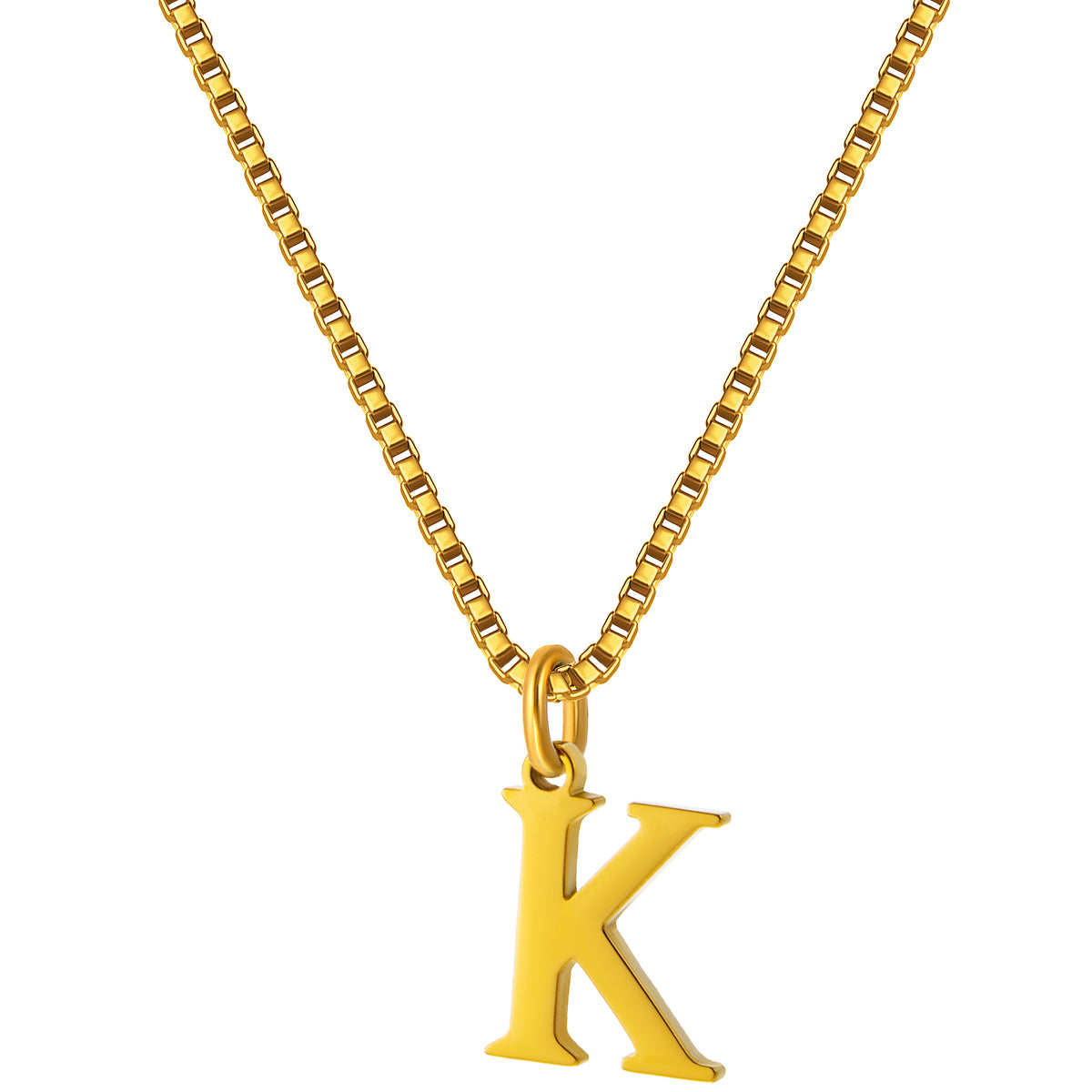 Stainless Steel Initial Necklace for Women, Gold Tone Letter Pendant Necklace, A to Z Alphabet Jewelry for Daily Wear
