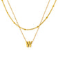 Petite Initial Necklace for Women, Layered Beaded Chain Necklace, A to Z Letter Pendant Jewelry for Daily Wear