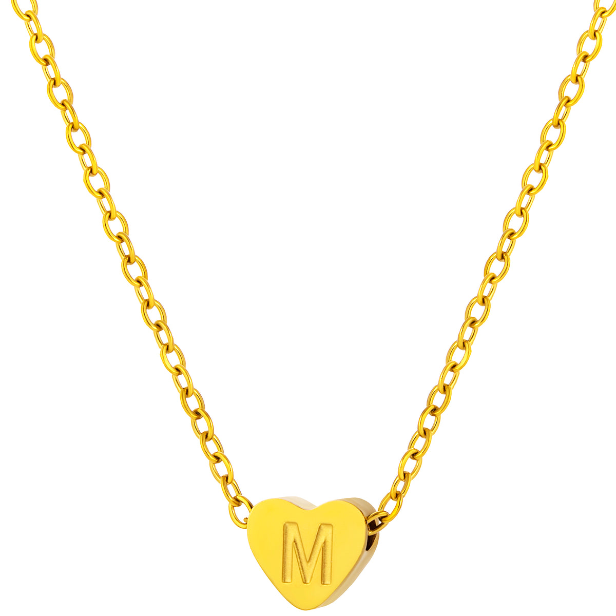 Initial Necklace for Women, Heart Letter Pendant Necklace, A to Z Alphabet Charm, Minimalist Name Jewelry