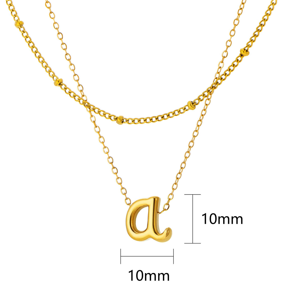 Initial Necklace for Women, Layered Beaded Chain Necklace, A to Z Letter Pendant Jewelry for Daily Wear