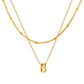 Petite Initial Necklace for Women, Layered Beaded Chain Necklace, A to Z Letter Pendant Jewelry for Daily Wear