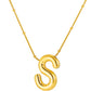 Initial Necklace for Women, Bubble Letter Pendant Necklace, A to Z Alphabet Charm, Beaded Chain Jewelry