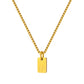 Stainless Steel Initial Necklace for Men and Women, Gold Tone Rectangular Letter Pendant Necklace, A to Z Alphabet Jewelry