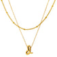 Initial Necklace for Women, Layered Beaded Chain Necklace, A to Z Letter Pendant Jewelry for Daily Wear