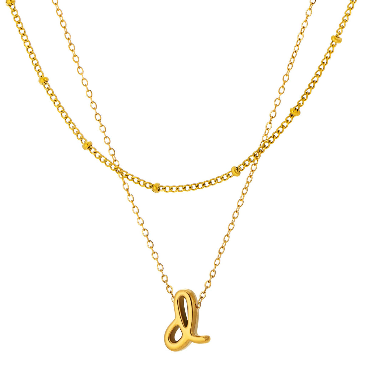 Initial Necklace for Women, Layered Beaded Chain Necklace, A to Z Letter Pendant Jewelry for Daily Wear