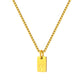 Stainless Steel Initial Necklace for Men and Women, Gold Tone Rectangular Letter Pendant Necklace, A to Z Alphabet Jewelry