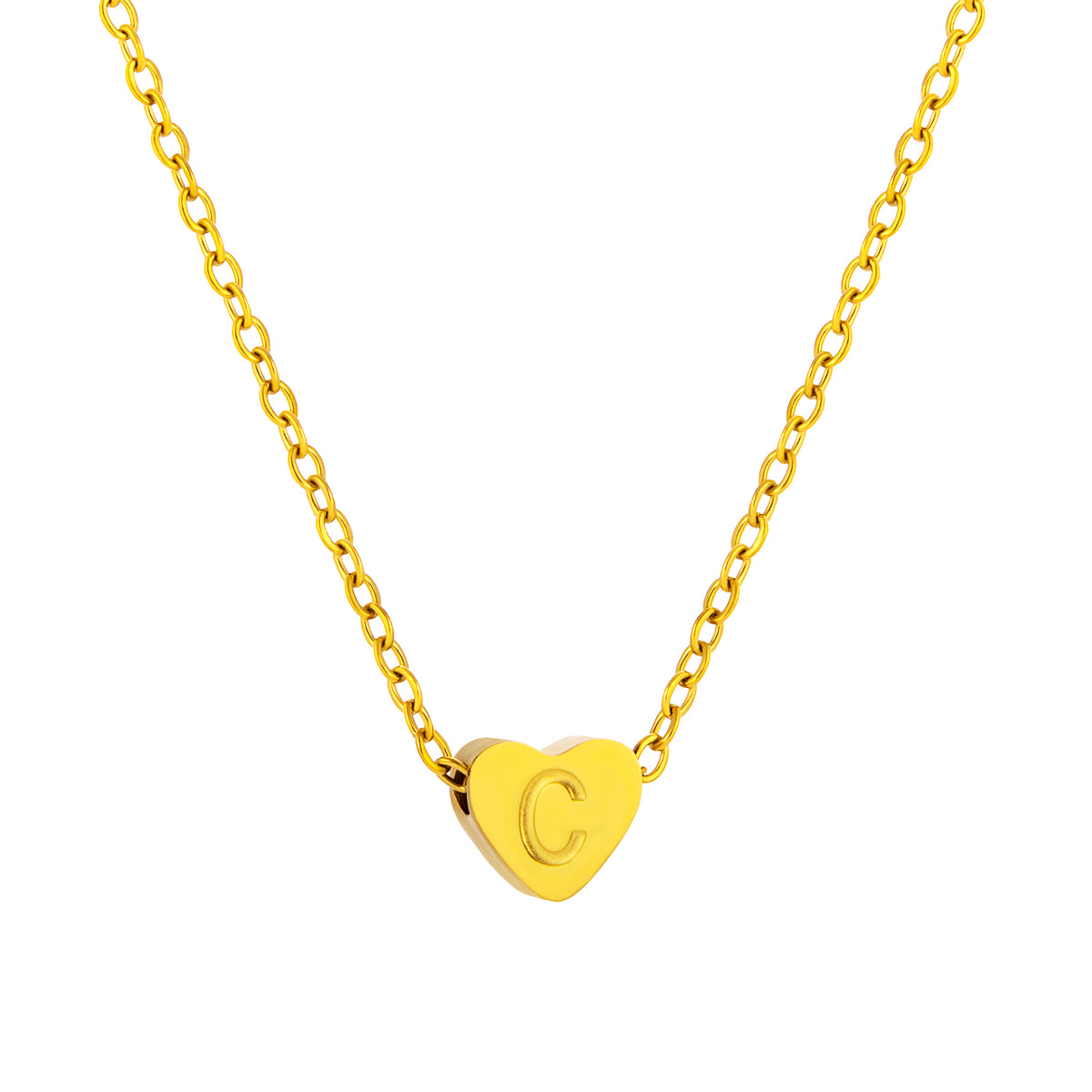 Initial Necklace for Women, Heart Letter Pendant Necklace, A to Z Alphabet Charm, Minimalist Name Jewelry