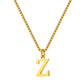 Stainless Steel Initial Necklace for Women, Gold Tone Letter Pendant Necklace, A to Z Alphabet Jewelry for Daily Wear