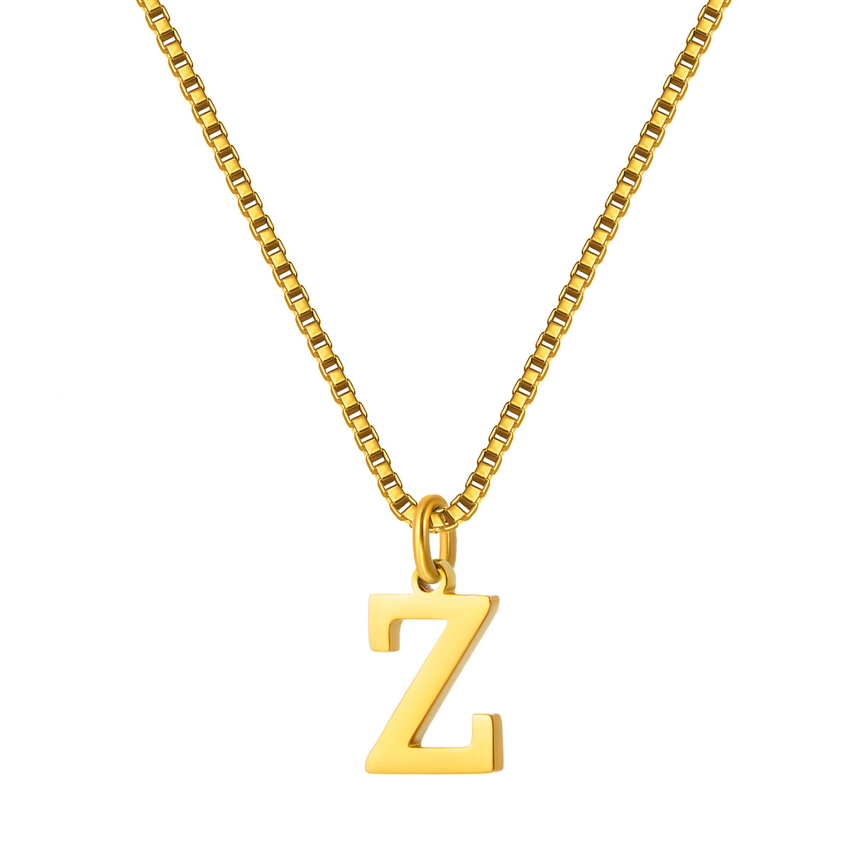 Stainless Steel Initial Necklace for Women, Gold Tone Letter Pendant Necklace, A to Z Alphabet Jewelry for Daily Wear