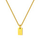 Stainless Steel Initial Necklace for Men and Women, Gold Tone Rectangular Letter Pendant Necklace, A to Z Alphabet Jewelry