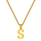 Stainless Steel Initial Necklace for Women, Gold Tone Letter Pendant Necklace, A to Z Alphabet Jewelry for Daily Wear