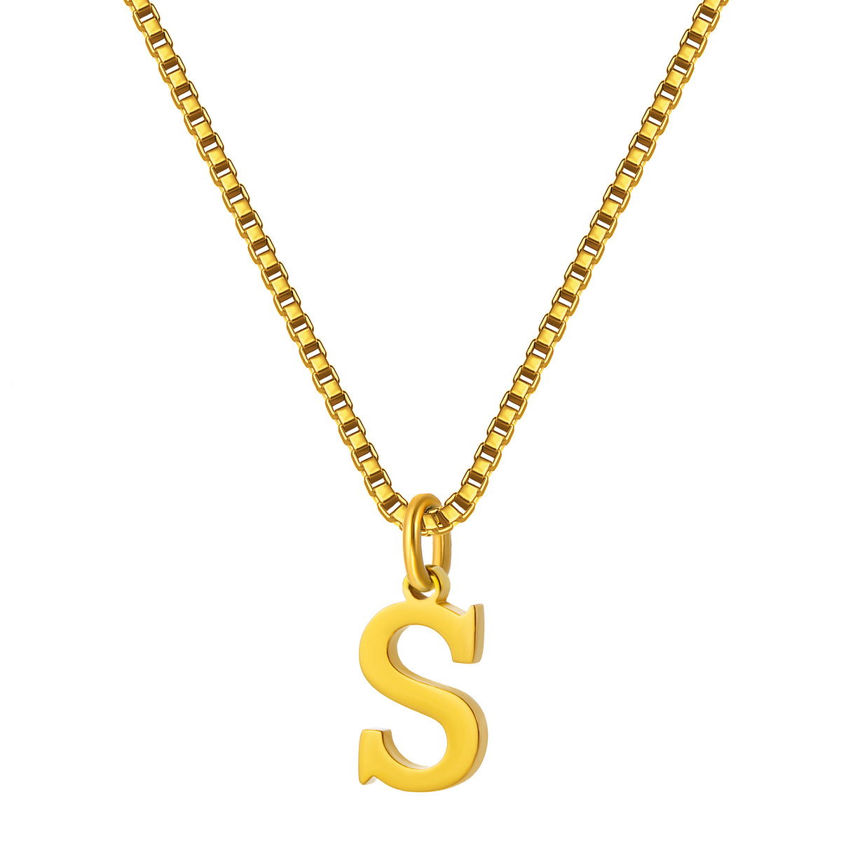 Stainless Steel Initial Necklace for Women, Gold Tone Letter Pendant Necklace, A to Z Alphabet Jewelry for Daily Wear