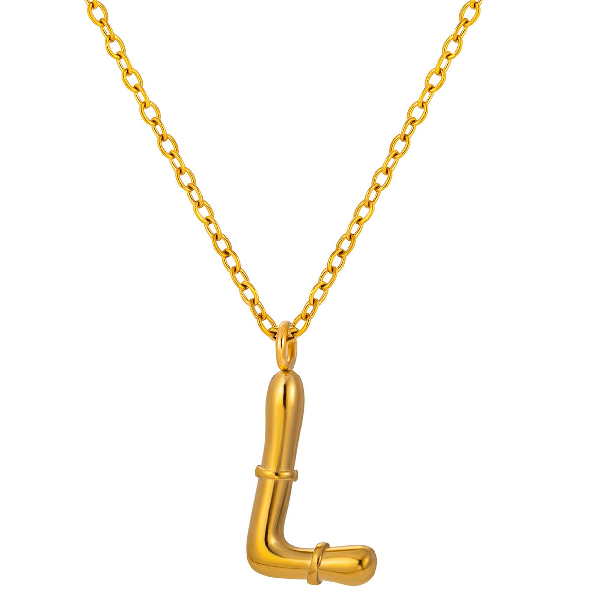 Initial Necklace for Women, Bubble Letter Pendant Necklace, Alphabet Charm Necklace, A to Z Personalized Jewelry