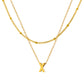Petite Initial Necklace for Women, Layered Beaded Chain Necklace, A to Z Letter Pendant Jewelry for Daily Wear